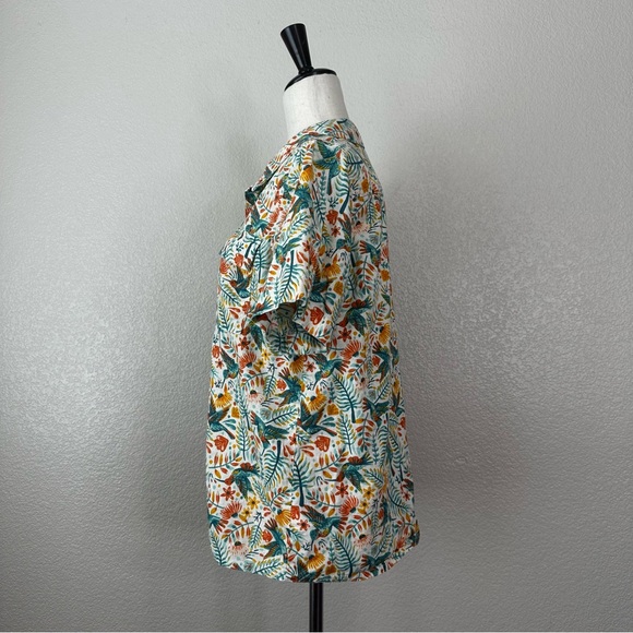 Duluth Trading Organic Cotton Blend Floral Button Down Women’s Shirt, Sz Medium - Picture 4 of 12